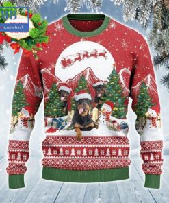 rottweiler christmas tree ugly christmas sweater 3 jjqu4