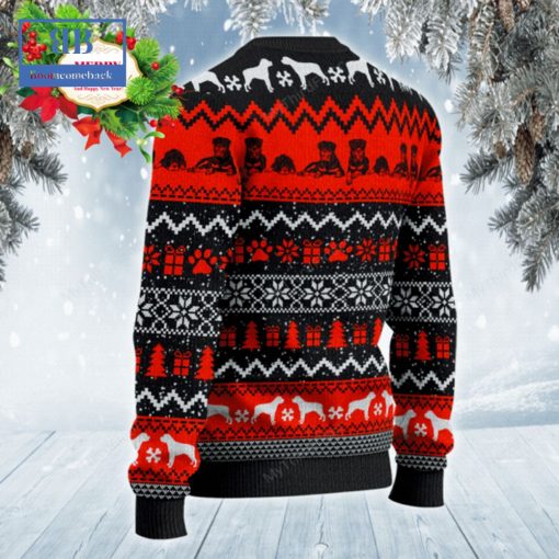 Rottweiler Red Black Pattern Ugly Christmas Sweater