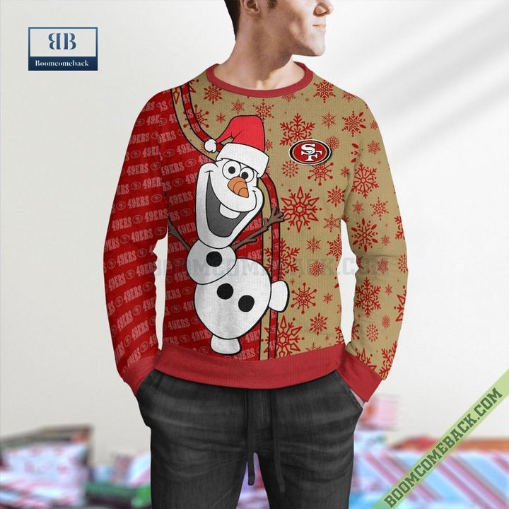 San Francisco 49ers Olaf Christmas Ugly Sweater