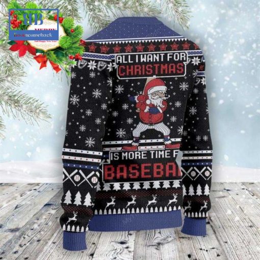 Santa All I Want For Christmas Is More Time For Baseball Ugly Christmas Sweater