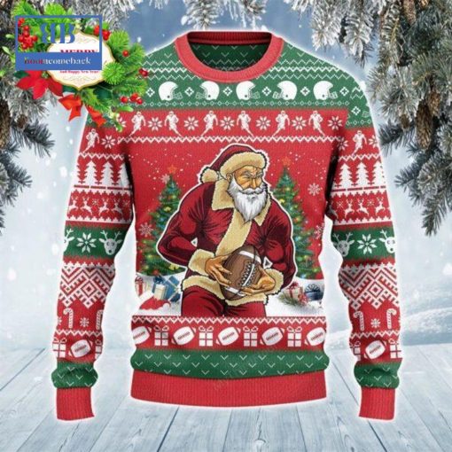 Santa Football Ugly Christmas Sweater - Boomcomeback