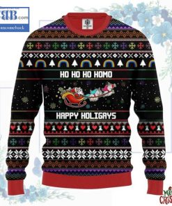 Santa Ho Ho Ho Homo Happy Holigays Ugly Christmas Sweater
