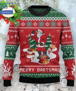 santa merry dartsmas ugly christmas sweater 3 YVZ69