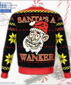 santas a wanker black ugly christmas sweater 3 26R3d