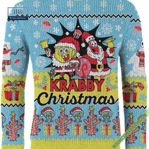 Spongebob Squarepants Krabby Christmas Ugly Sweater Gift For Adult And Kid
