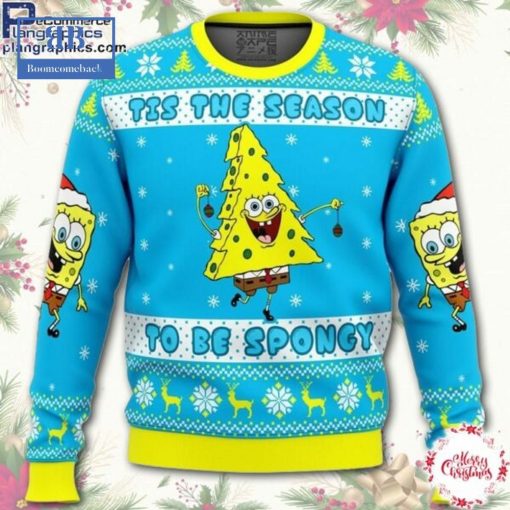 SpongeBob Tis The Season To Be Spongy Ugly Christmas Sweater