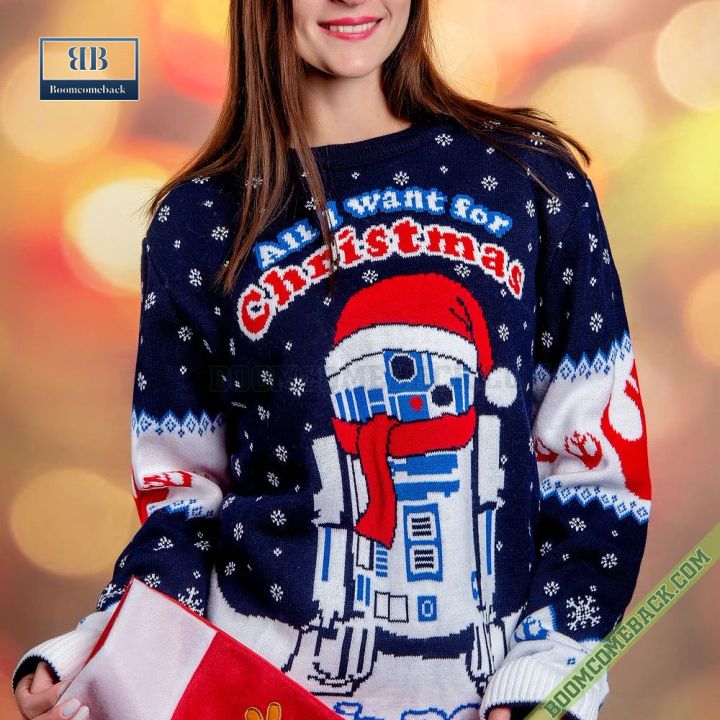 Star Wars All I Want For Christmas Is R2 Ugly Xmas Sweater