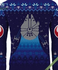 star wars frosty falcon 3d christmas sweater gift for adult and kid 5 D1Vxe