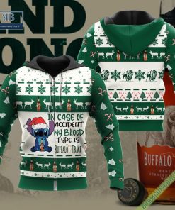 stitch in case of accident my blood type is buffalo trace ugly christmas sweater hoodie zip hoodie bomber jacket 3 cWge6