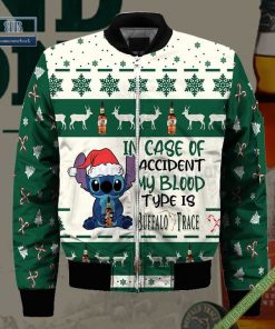 stitch in case of accident my blood type is buffalo trace ugly christmas sweater hoodie zip hoodie bomber jacket 4 hnYdf