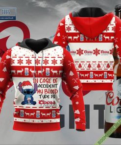 stitch in case of accident my blood type is coors light ugly christmas sweater hoodie zip hoodie bomber jacket 2 NT4Gk