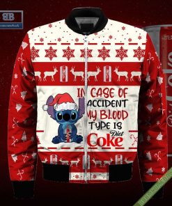 stitch in case of accident my blood type is diet coke ugly christmas sweater hoodie zip hoodie bomber jacket 4 PLwJz