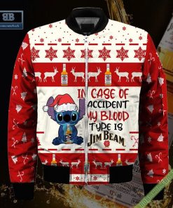 stitch in case of accident my blood type is jim beam ugly christmas sweater hoodie zip hoodie bomber jacket 4 CSCYV