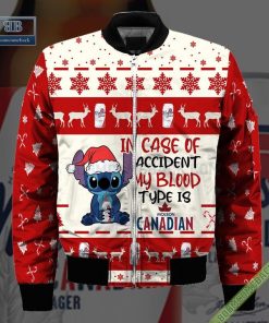 stitch in case of accident my blood type is molson canadian ugly christmas sweater hoodie zip hoodie bomber jacket 4 7ztuQ