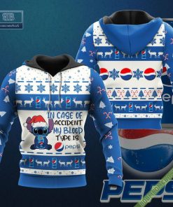 stitch in case of accident my blood type is pepsi ugly christmas sweater hoodie zip hoodie bomber jacket 2 EhUHd