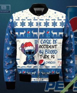 stitch in case of accident my blood type is pepsi ugly christmas sweater hoodie zip hoodie bomber jacket 4 WFr12