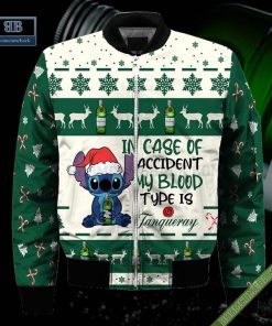 stitch in case of accident my blood type is tanqueray ugly christmas sweater hoodie zip hoodie bomber jacket 4 xaqsV