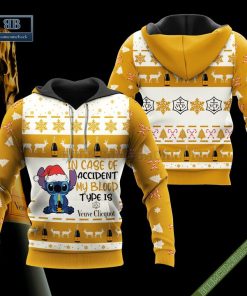 stitch in case of accident my blood type is veuve clicquot ugly christmas sweater hoodie zip hoodie bomber jacket 2 hxdy8