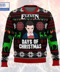 Stranger Things Eleven Days Of Christmas Ugly Christmas Sweater