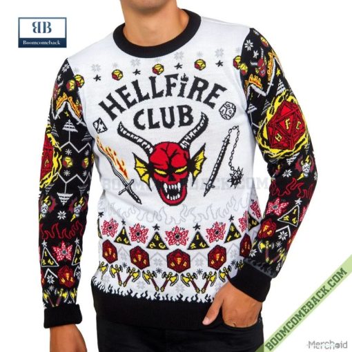 Stranger Things Hellfire Club Ugly Christmas Sweater Gift For Adult And Kid