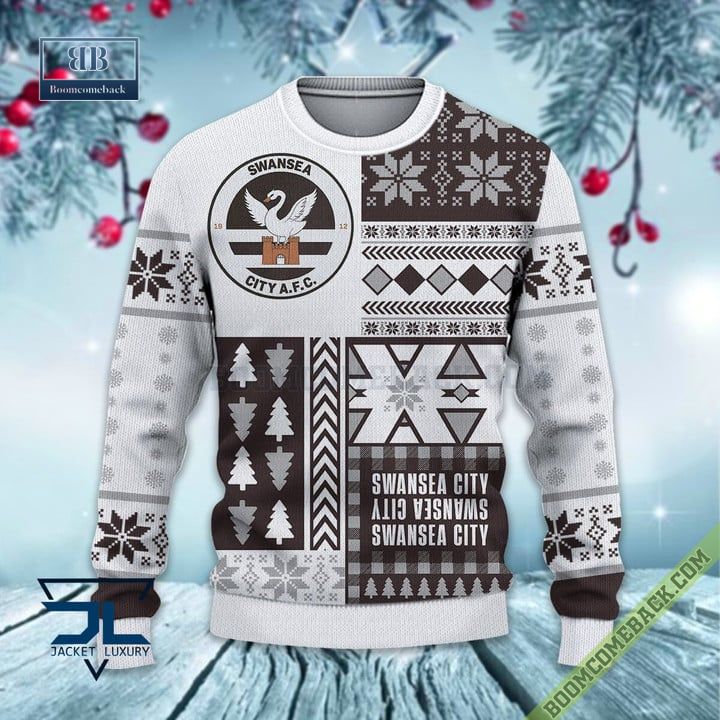 Swansea City AFC Ugly Christmas Sweater, Christmas Jumper