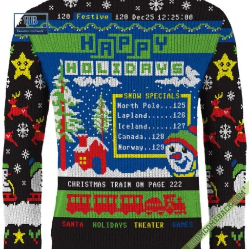 Teletext December 25 Merry Christmas Ugly Sweater