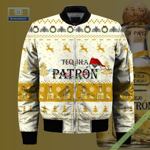 Tequila Patron Santa Hat Christmas Ugly Christmas Sweater Hoodie Zip Hoodie Bomber Jacket