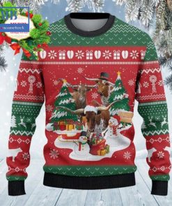 texas longhorn cattle christmas gift snowman ugly christmas sweater 3 Jvp2u