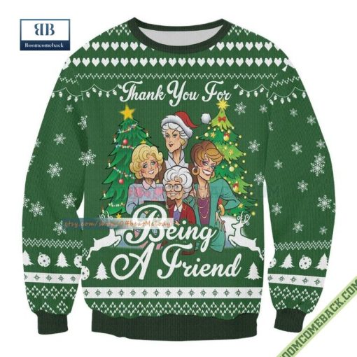 Thank You for Being A Friend Golden Girls Ugly Christmas Sweater