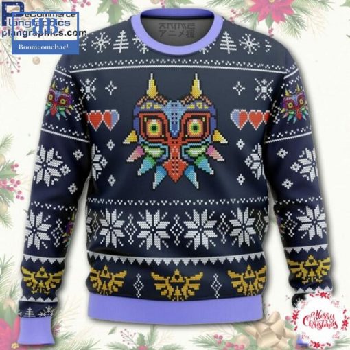 The Legend of Zelda Majora’s Mask Navy Ugly Christmas Sweater