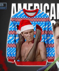 Christian Bale American Psycho Patrick Bateman Ugly Christmas Sweater Jumper 2