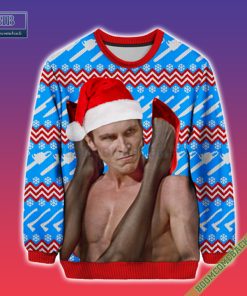 Christian Bale American Psycho Patrick Bateman Ugly Christmas Sweater Jumper 3