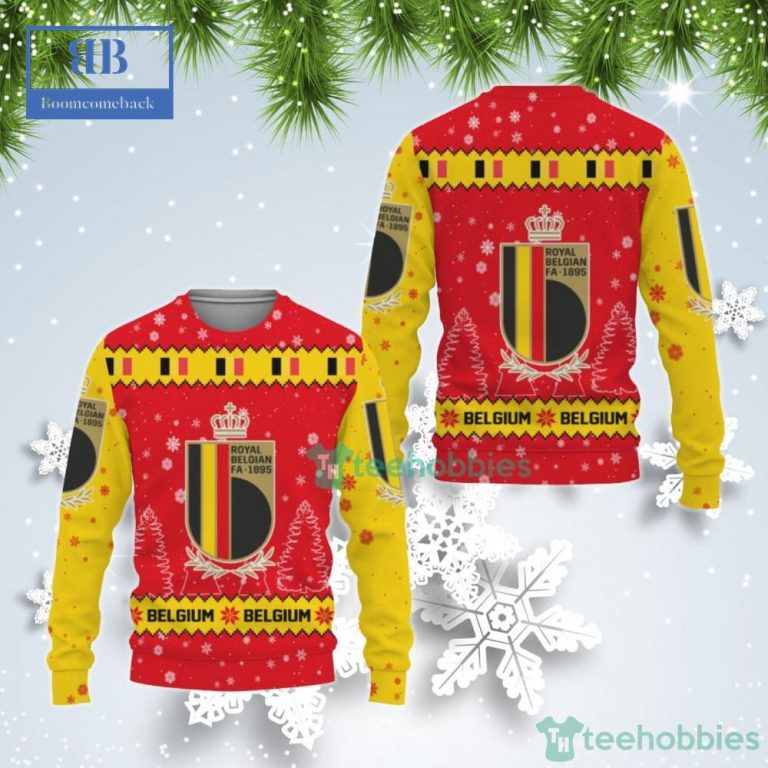 Belgium National Football Team World Cup 2022 Qatar Ugly Christmas Sweater