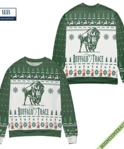 Buffalo Trace Kentucky Straight Bourbon Whiskey Reindeer Pine Tree Pattern Ugly Christmas Sweater