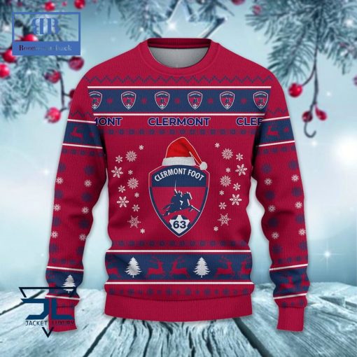 Clermont Foot Auvergne 63 Santa Hat Ugly Christmas Sweater