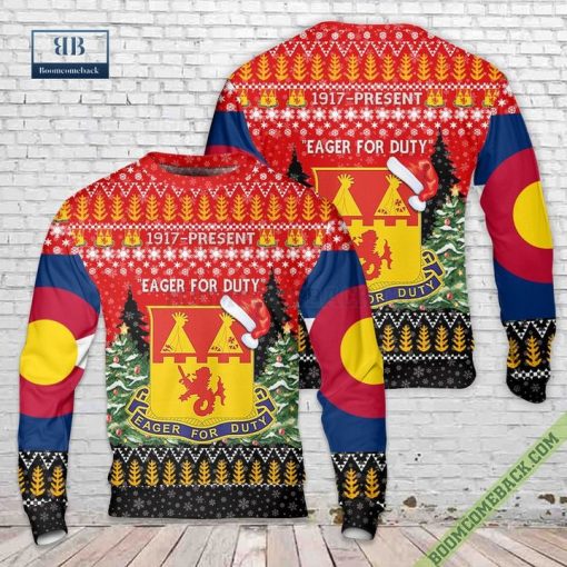 Colorado Army National Guard 157th Field Artillery Regiment Christmas Sweater Jumper