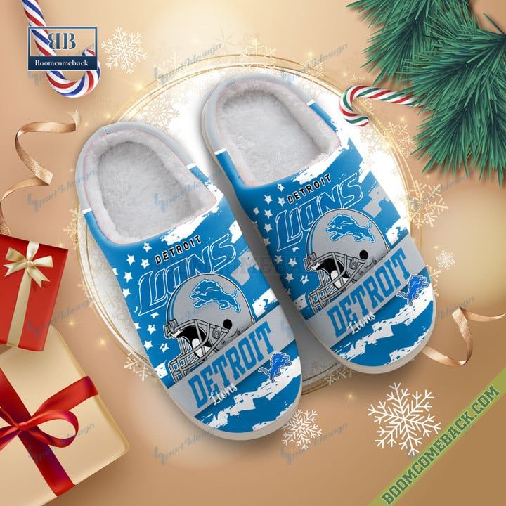 Detroit Lions Christmas Indoor Slippers