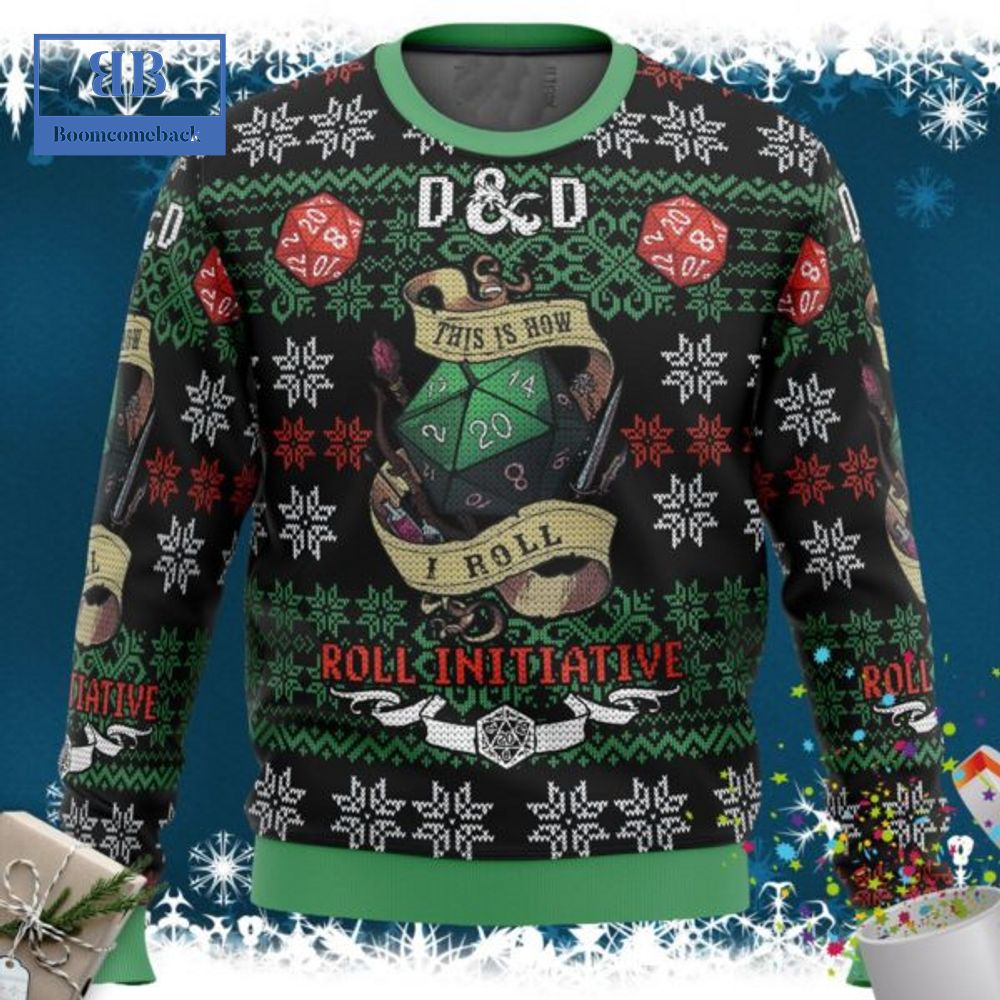 Dungeons And Dragons Roll Initiative Ugly Christmas Sweater