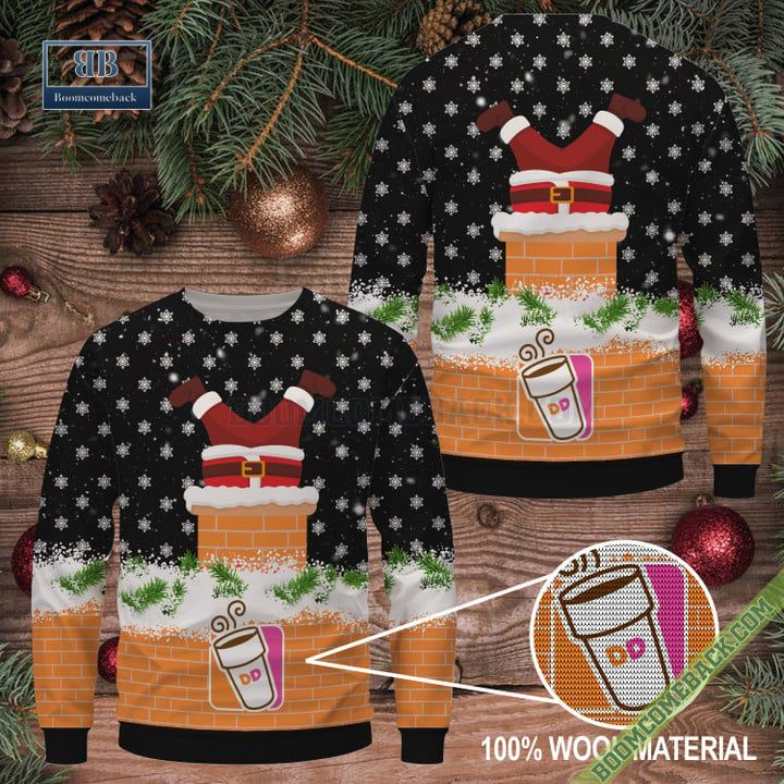 Dunkin' Donuts Santa Claus Ugly Christmas Sweater