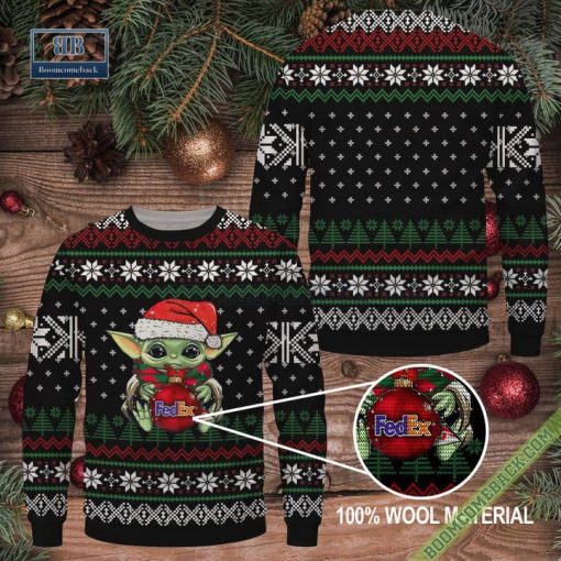FedEx Baby Yoda Christmas Ugly Sweater