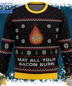 Ghibli Calcifer May All Your Bacon Burn Ugly Christmas Sweater
