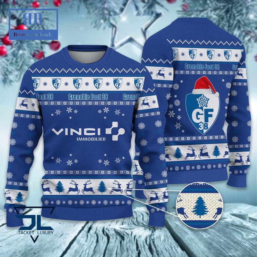 Grenoble Foot 38 Santa Hat Ugly Christmas Sweater