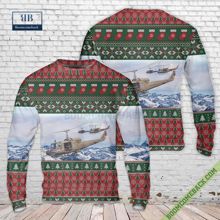Huey Helicopter 3D Christmas Ugly Sweater