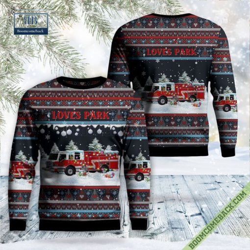 Illinois, City of Loves Park Fire Department Ugly Christmas Sweater
