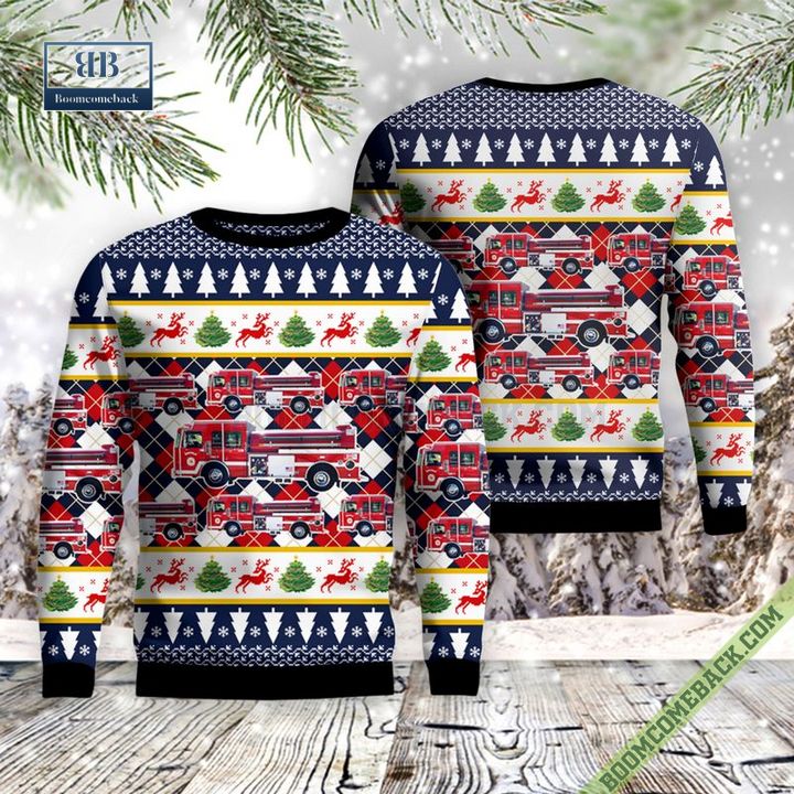 Illinois, Hoffman Fire Rescue Christmas Sweater Jumper
