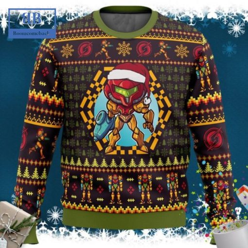 Metroid Santa Samus Aran Ugly Christmas Sweater