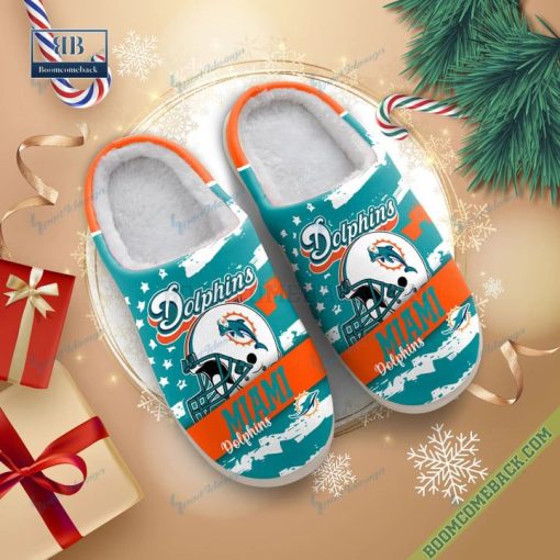 Miami Dolphins Christmas Indoor Slippers