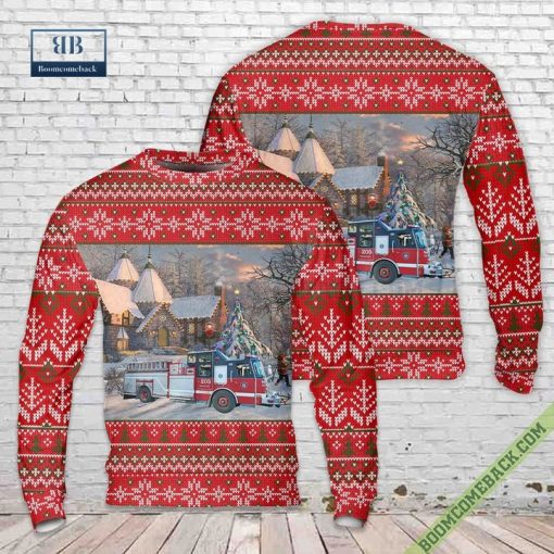 Montreal Fire Engine 205 Ugly Christmas Sweater