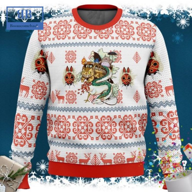 My Neighbor Totoro Characters Light Ugly Christmas Sweater
