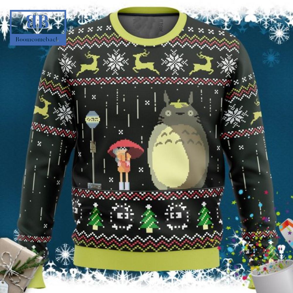 My Neighbor Totoro Rain Black Ugly Christmas Sweater